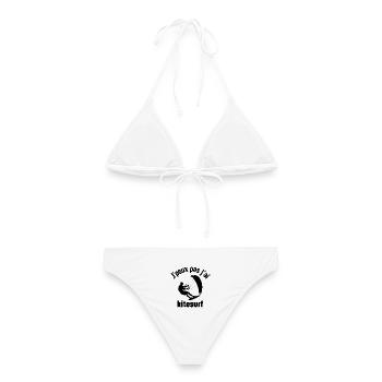 Kitesurf, kiteboarding, fan de kitesurf - Bikini femme - blanc - Dos - AI Model Female 172 dark (172cm)