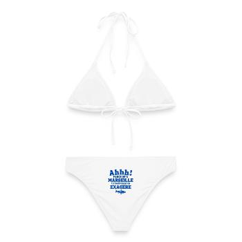 Marseille, je suis Marseillais, Marseillais, 13 - Bikini femme - blanc - Dos - AI Model Female 172 dark (172cm)