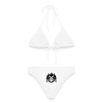 Motorsägen - Frauen Bikini - Weiß - Hinten - AI Model Female 172 dark (172cm)