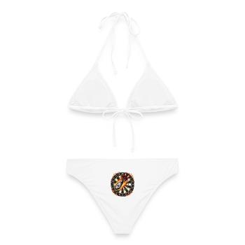 Flèche enflammée rencontre la cible de fléchettes - Bikini femme - blanc - Dos - AI Model Female 172 dark (172cm)