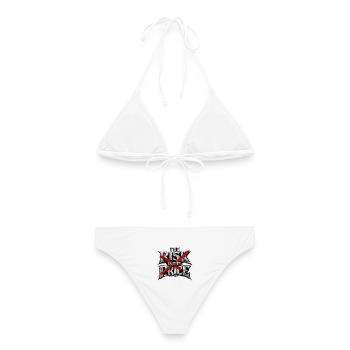 Risque croisé: X rouge rebelle - Bikini femme - blanc - Dos - AI Model Female 172 dark (172cm)