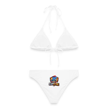 Klapstuhl Kämpfer Logo - Frauen Bikini - Weiß - Hinten - AI Model Female 172 dark (172cm)