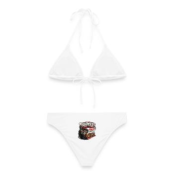 Meisterschaft der langsamsten Landtiere - Frauen Bikini - Weiß - Hinten - AI Model Female 172 dark (172cm)