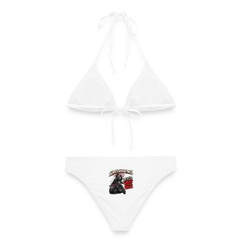 Dauerhafte Netzhautschädigung – Biker Humor - Frauen Bikini - Weiß - Hinten - AI Model Female 172 dark (172cm)