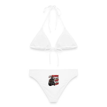 Biker Halloween-Schädel – Kein Kostüm nötig - Frauen Bikini - Weiß - Hinten - AI Model Female 172 dark (172cm)