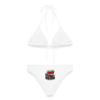 Hat nicht geschadet – Biker's Pride Motorrad-Humor - Frauen Bikini - Weiß - Hinten - AI Model Female 172 dark (172cm)