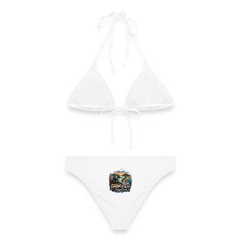 Fränkisches Seenland Hecht Angler Motiv - Frauen Bikini - Weiß - Hinten - AI Model Female 172 dark (172cm)