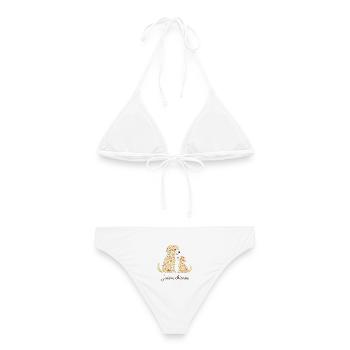 J'aime Ma Chienne - Amour Intemporel - Bikini femme - blanc - Dos - AI Model Female 172 dark (172cm)
