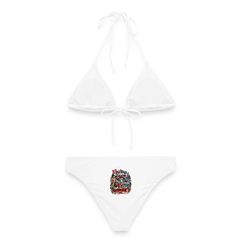 In der Schweiz Ist Alles Teuer - Frauen Bikini - Weiß - Hinten - AI Model Female 172 dark (172cm)
