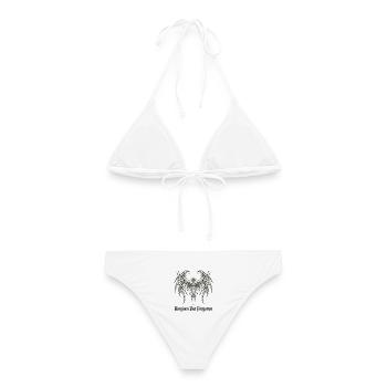 Cyber Sigilism Gothic Cross  - Frauen Bikini - Weiß - Hinten - AI Model Female 172 dark (172cm)
