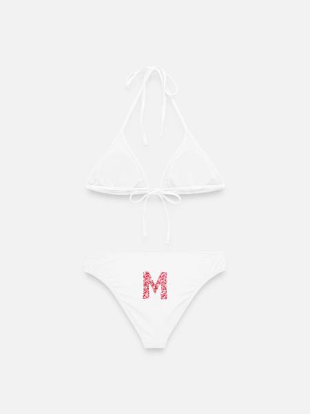 bisous t-shirt - Buchstabe M - Frauen Bikini - Weiß
