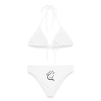 Katzen Best Friends - Frauen Bikini - Weiß - Hinten - AI Model Female 172 dark (172cm)