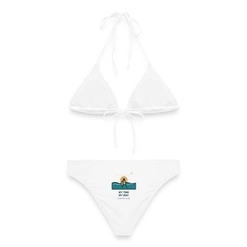 Meine Zeit Mein Weg - Frauen Bikini - Weiß - Hinten - AI Model Female 172 dark (172cm)