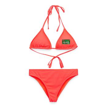 EINSCHULUNG SPRÜCHE SCHULTAFEL - Frauen Bikini - Korallenrot - Vorne - AI Model Female 172 dark (172cm)