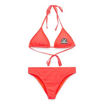 Schottische Faltohrkatze mit Pfoten - Frauen Bikini - Korallenrot - Vorne - AI Model Female 172 dark (172cm)