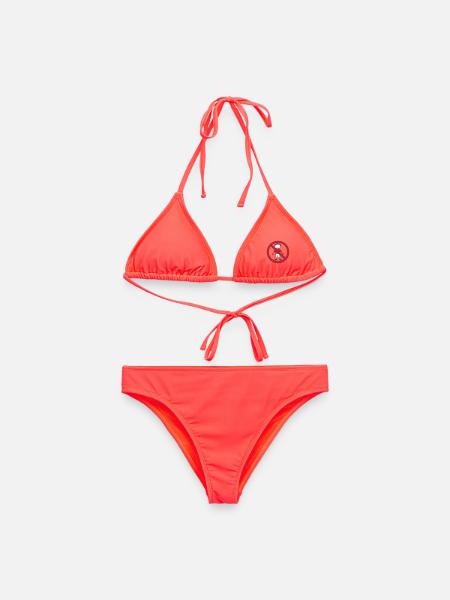 interdit panneau zone pas enfant peint gribouillis com - Bikini femme - corail