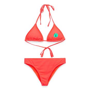 HERZ. PAAR. ICH HABE GERADE GEHEIRATET. Junggesellinnenabschied. VALENTINSTAG. - Frauen Bikini - Korallenrot - Vorne - AI Model Female 172 dark (172cm)