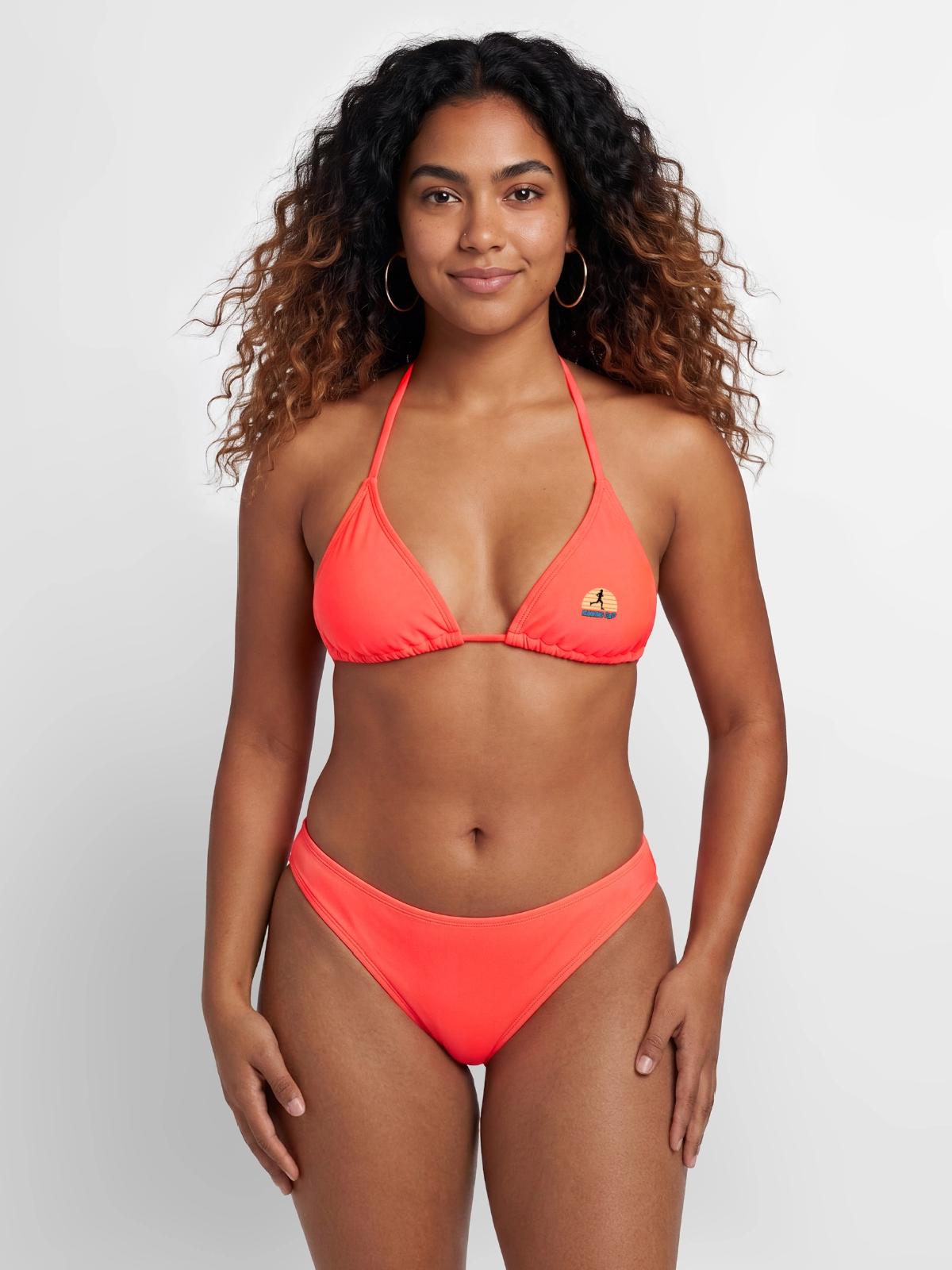 Running dad - Women's Bikini - coral - Front - AI Model Female 172 dark (172cm)