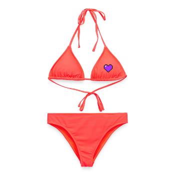 Pixel Herz 8-Bit Gesundheit - Frauen Bikini - Korallenrot - Vorne - AI Model Female 172 dark (172cm)