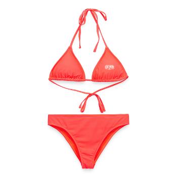 Cat Mom Vintage Wappen - Frauen Bikini - Korallenrot - Vorne - AI Model Female 172 dark (172cm)