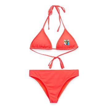 Girafe Pop Art - Bikini femme - corail - Devant - AI Model Female 172 dark (172cm)