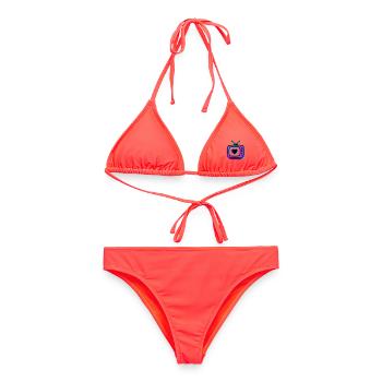 Pink TV Herz Glitch Icon - Frauen Bikini - Korallenrot - Vorne - AI Model Female 172 dark (172cm)