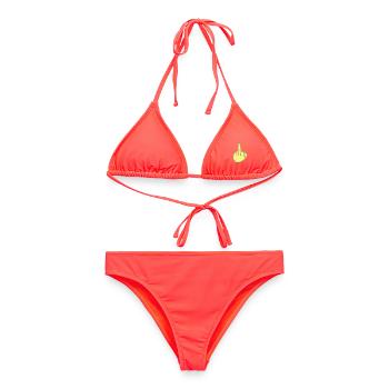 Stinkefinger Illustration - Frauen Bikini - Korallenrot - Vorne - AI Model Female 172 dark (172cm)