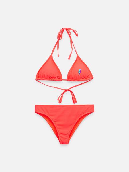 Psychedelische Neon-Beleuchtung - Frauen Bikini - Korallenrot