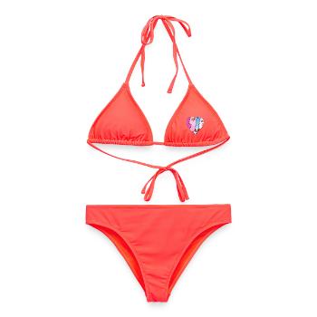 J’ADORE les cœurs pastel dégradés - Bikini femme - corail - Devant - AI Model Female 172 dark (172cm)
