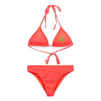Icon Green Jumbo Tree Print Silhouette - Frauen Bikini - Korallenrot - Vorne - AI Model Female 172 dark (172cm)