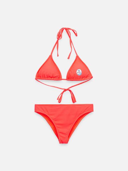 Romantisches weißes Pferd - Rosen hellblau - Frauen Bikini - Korallenrot