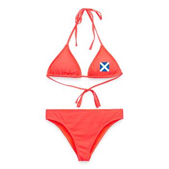 Zeig deine Farben – Schottland - Frauen Bikini - Korallenrot - Vorne - AI Model Female 172 dark (172cm)