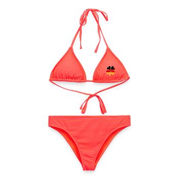 Deutschland Flagge Kleeblatt used - Frauen Bikini - Korallenrot - Vorne - AI Model Female 172 dark (172cm)
