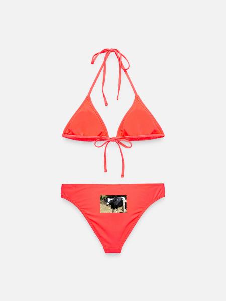 Kuh Poster - Frauen Bikini - Korallenrot