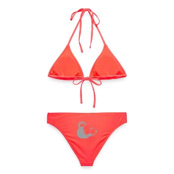 Kettlebear Gris Plain - Bikini femme - corail - Dos - AI Model Female 172 dark (172cm)