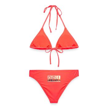 Flughafen Bari BRI - Frauen Bikini - Korallenrot - Hinten - AI Model Female 172 dark (172cm)