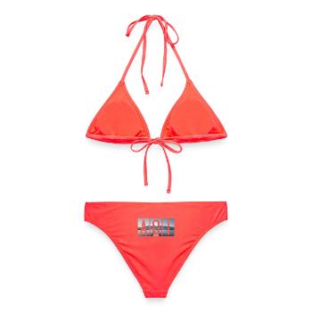 Flughafen Ancona AOI - Frauen Bikini - Korallenrot - Hinten - AI Model Female 172 dark (172cm)