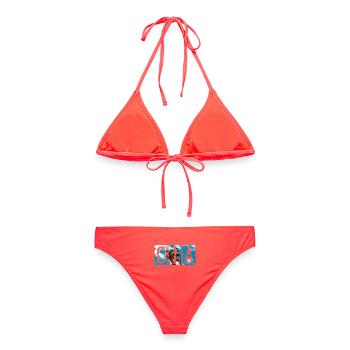 Roma CIampino Aeroporto CIA - Frauen Bikini - Korallenrot - Hinten - AI Model Female 172 dark (172cm)