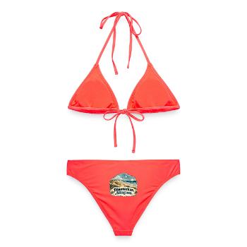 Dänemark Strand Vintage - Frauen Bikini - Korallenrot - Hinten - AI Model Female 172 dark (172cm)