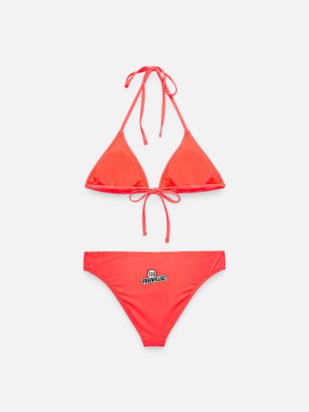 Tempo 130 FREIWILLIG! Tempolimit Aufkleber - Frauen Bikini - Korallenrot