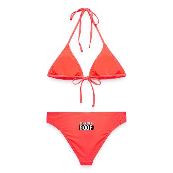 Schnudergoof | Berndeutsch (Vectorgraphic) - Frauen Bikini - Korallenrot - Hinten - AI Model Female 172 dark (172cm)