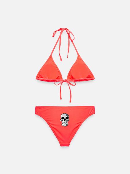 Schadewinkler Schädel Kontrast - Frauen Bikini - Korallenrot