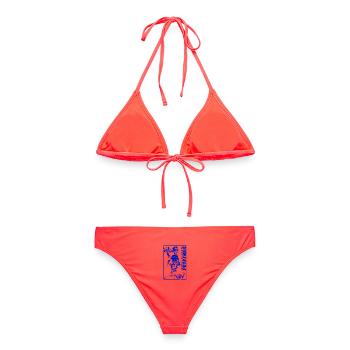 Journée au club de pétanque - style sud - Bikini femme - corail - Dos - AI Model Female 172 dark (172cm)
