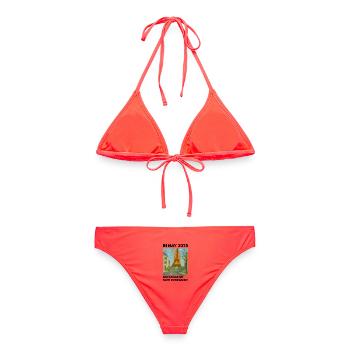 Eiffelturm on Fire - Frauen Bikini - Korallenrot - Hinten - AI Model Female 172 dark (172cm)