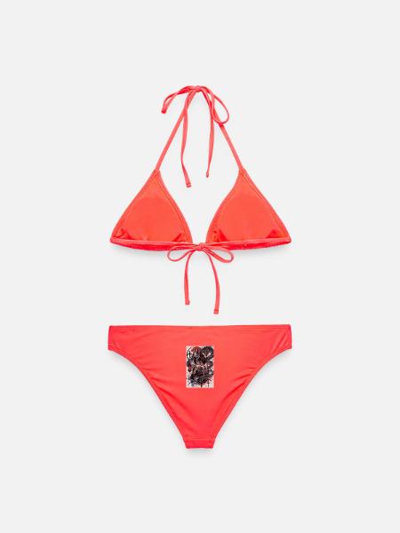 Oni-Frau im Drachenwirbel - Frauen Bikini - Korallenrot