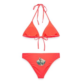 Loup - Bikini femme - corail - Dos - AI Model Female 172 dark (172cm)