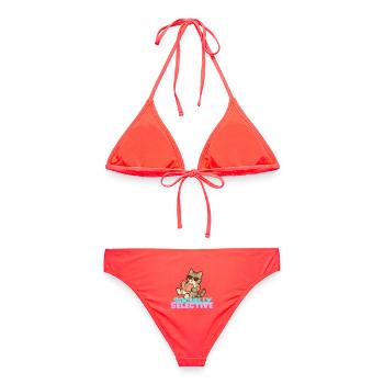 Socially Selective Cat Reading - Women's Bikini - coral - Back - AI Model Female 172 dark (172cm)