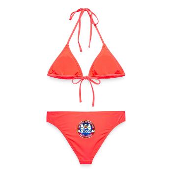 Scrooge Vergangenheit Gegenwart Zukunft Abzeichen - Frauen Bikini - Korallenrot - Hinten - AI Model Female 172 dark (172cm)