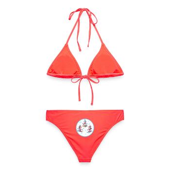 Winterfreuden Schneemänner Skispaß - Frauen Bikini - Korallenrot - Hinten - AI Model Female 172 dark (172cm)