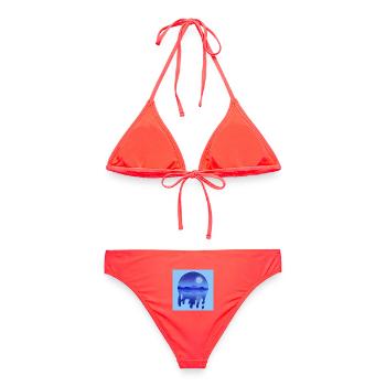 Nächtlicher See - Frauen Bikini - Korallenrot - Hinten - AI Model Female 172 dark (172cm)